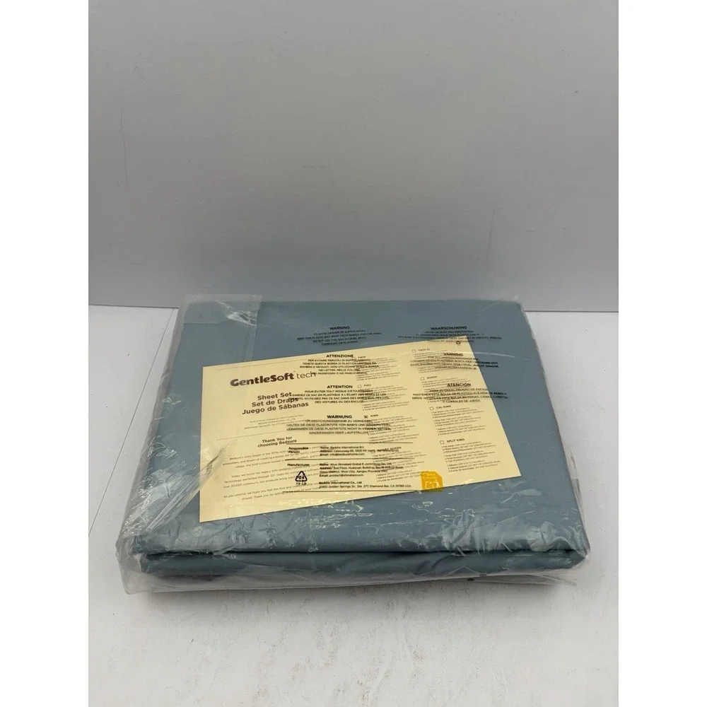 Bedsure Cooling Sheet Set, Rayon Derived from Bamboo, Soft, Blue/Turquoise, King